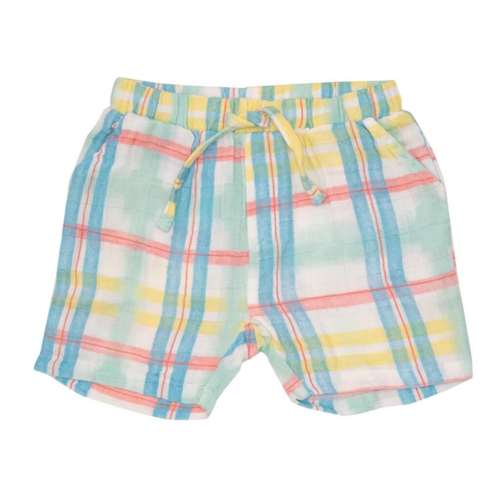 Angel Dear Beach Plaid Muslin Short